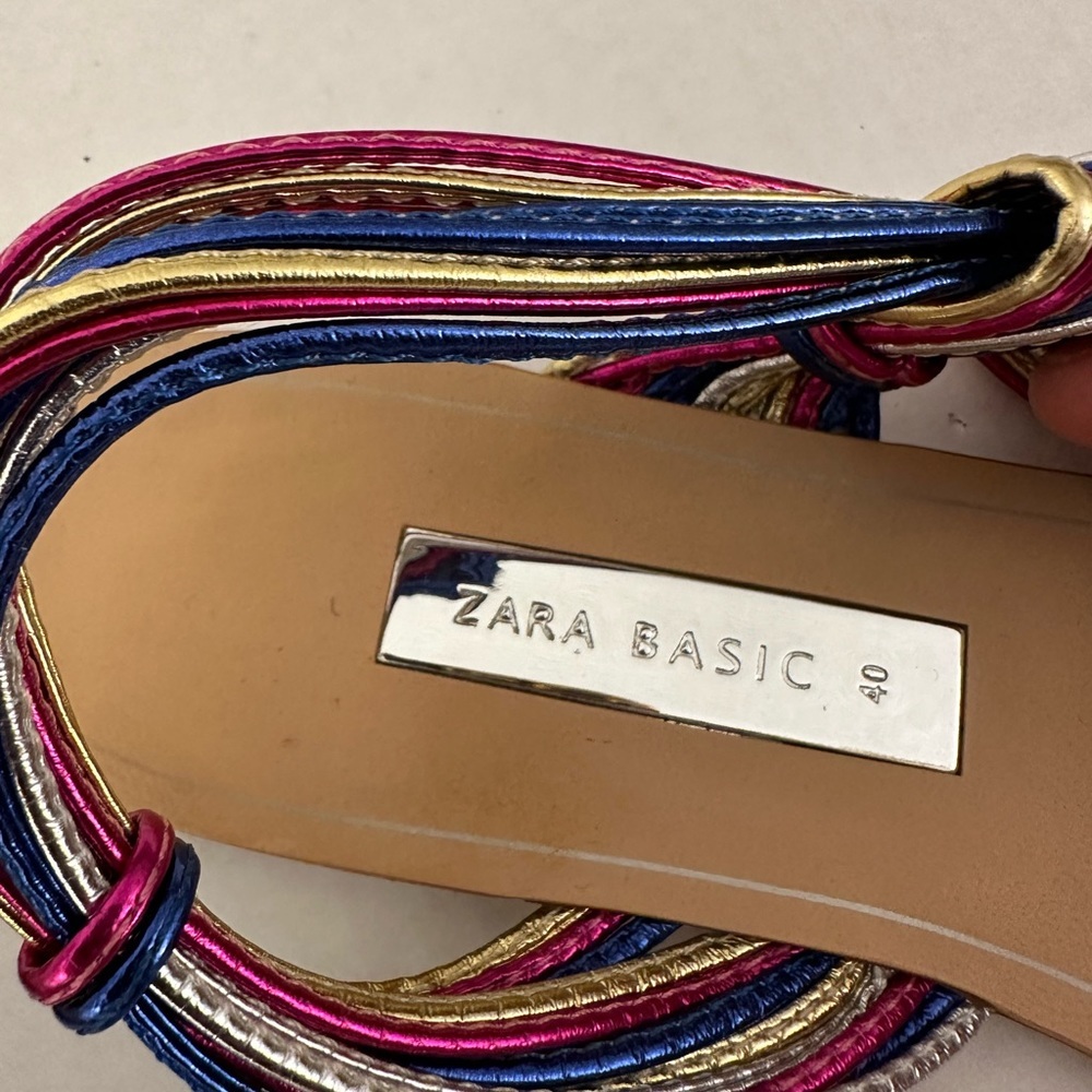 Zara Basic Collection Multicolored Sandals Size 4… - image 7